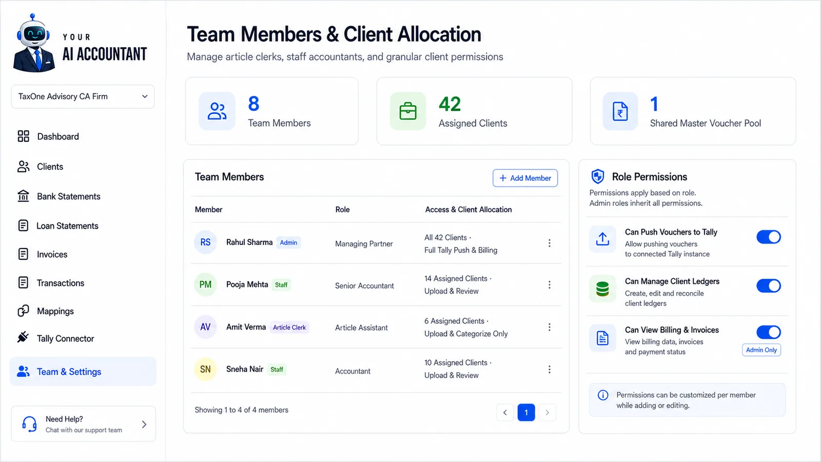 Team Management and Granular Role Permissions