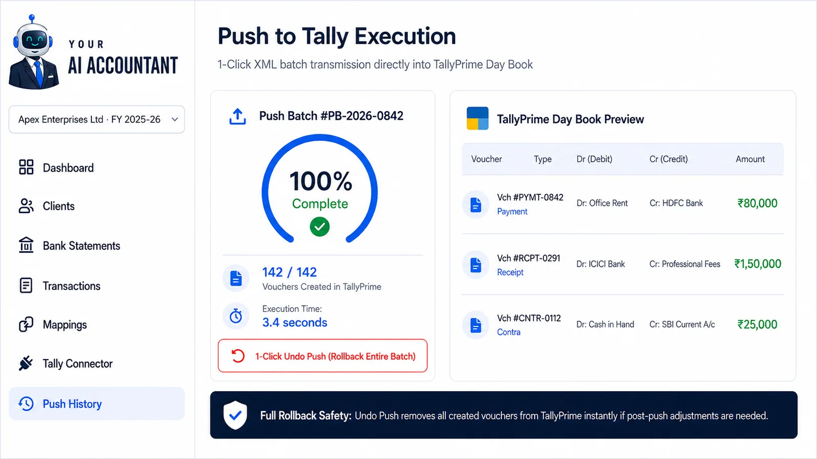Push vouchers to TallyPrime with a full push history